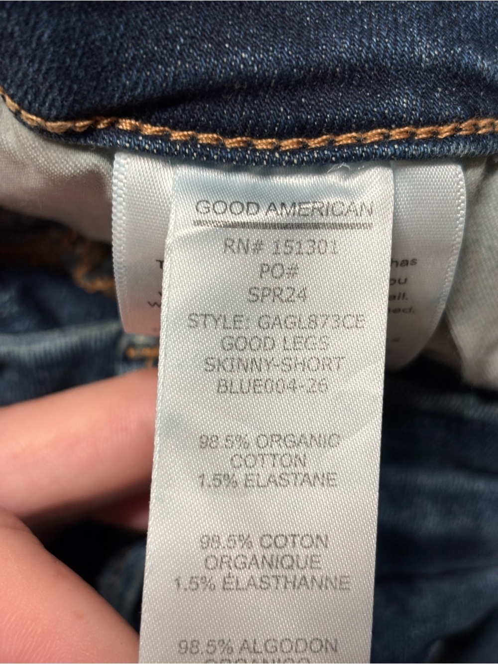 π·οΈ Good American Good Capri Skinny Jeans Mid Rise Crop Split Cuff Blue 4/27 NWT - Picture 13 of 16